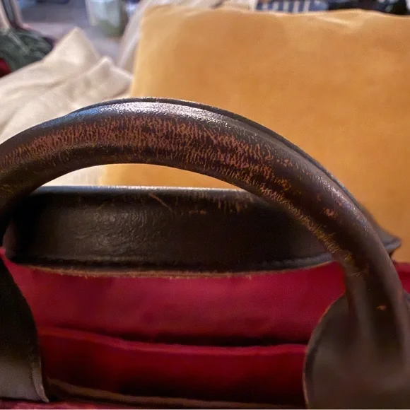 Burberry Red Plaid Nylon Handbag/COA - Picture 2 of 8